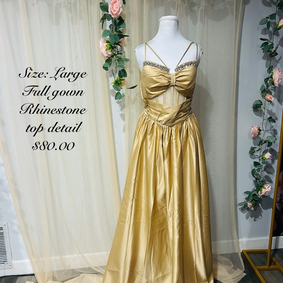 Gold Rhinestone Gown - Picture 1 of 3